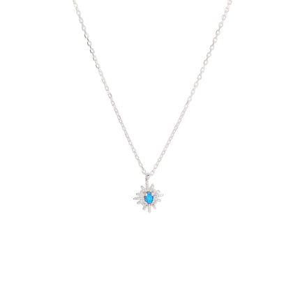 Collar Con Diseño De Estrella Y Zafiro Moda En Plata S925 Para Mujer
