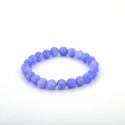 Pulsera De Cuentas Redondas En Color Púrpura Y Aleación Diseño Simple