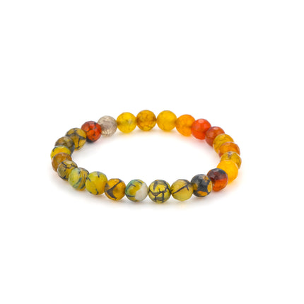 Pulsera De Piedras Ámbar Multicara Con Diseño Elegante Y Moderno