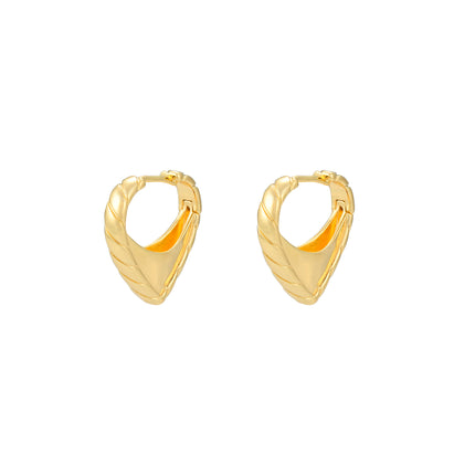 Aretes De Cobre Con Forma De Corazón, Diseño De Arracadas Baño Oro 18K