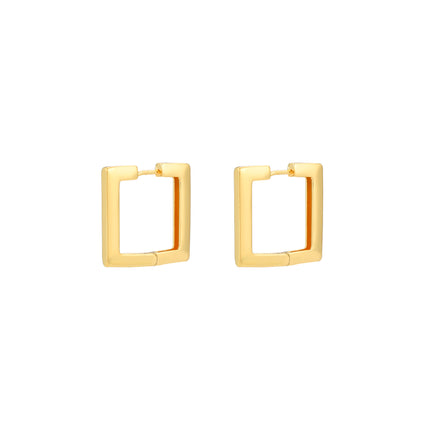 Aretes De Cobre Con Diseño De Aro Cuadrado Arracadas Simple
