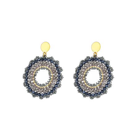 Aretes Bohemios de Cuenta De Semillas Diseño Redondo y Elegante