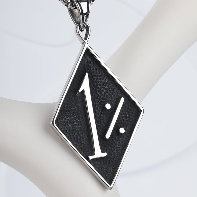 Collar Con Diseño Vintage De Forma De Rombo Para Hombre De Acero Inoxidable