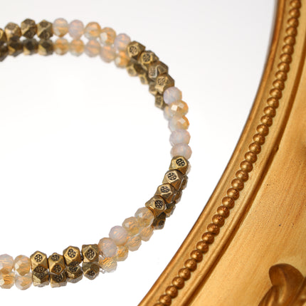 Pulsera De Cuentas De Cristal Y Aleación, Diseño Minimalista