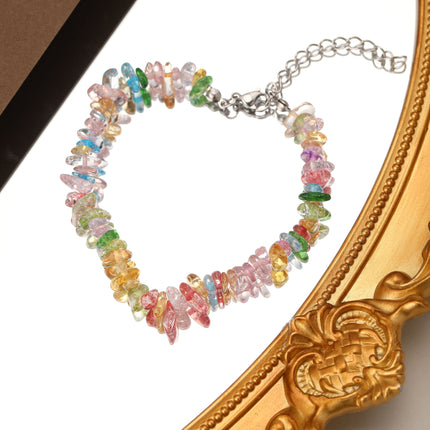 Pulsera De Cuentas De Piedras Naturales Multicolor Estilo Moda