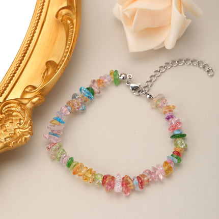 Pulsera De Cuentas De Piedras Naturales Multicolor Estilo Moda