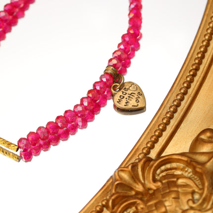 Pulsera De Cuentas De Cristal Con Colgante De Corazón Estilo Casual