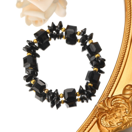 Pulsera Con Cuentas Geométricas De Cristal Y Estilo Retro En Aleación