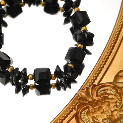 Pulsera Con Cuentas Geométricas De Cristal Y Estilo Retro En Aleación