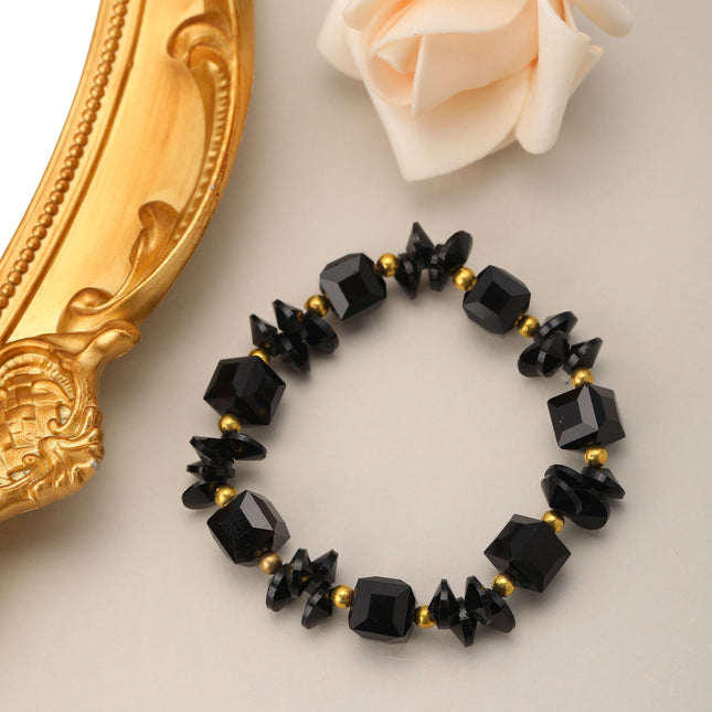 Pulsera Con Cuentas Geométricas De Cristal Y Estilo Retro En Aleación