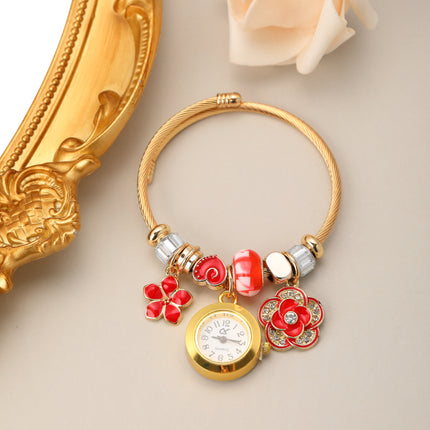 Pulsera De Acero Inoxidable Con Colgantes De Reloj De Cuarzo Elegante Casual