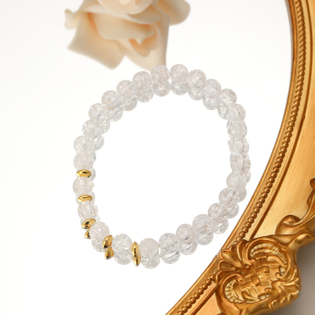 Pulsera De Cuentas De Cristal Transparente Estilo Moderno Elegante