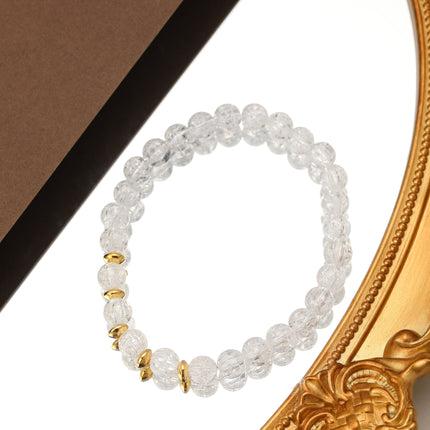 Pulsera De Cuentas De Cristal Transparente Estilo Moderno Elegante
