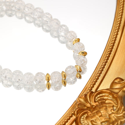 Pulsera De Cuentas De Cristal Transparente Estilo Moderno Elegante