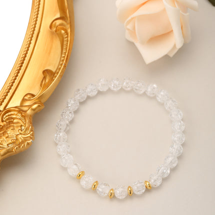Pulsera De Cuentas De Cristal Transparente Estilo Moderno Elegante
