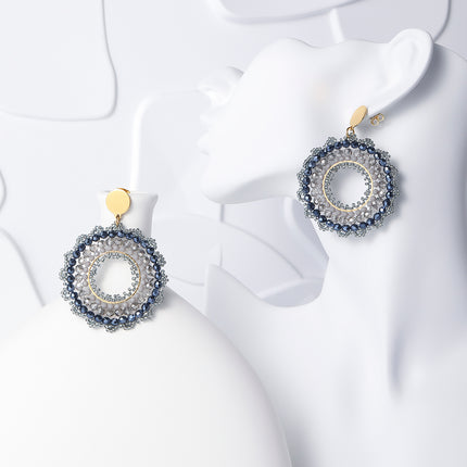 Aretes Bohemios de Cuenta De Semillas Diseño Redondo y Elegante