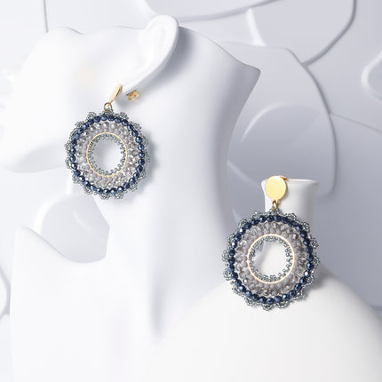 Aretes Bohemios de Cuenta De Semillas Diseño Redondo y Elegante