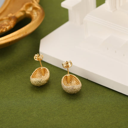 Aretes De Cobre Bañados En Oro De 14K Pendientes Diseño De Gota Vintage