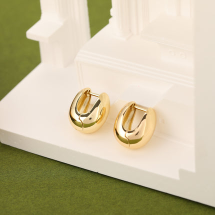 Aretes Geométricos De Cobre Con Baño De Oro De 14K Pendientes Simple