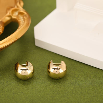 Aretes Geométricos De Cobre Con Baño De Oro De 14K Pendientes Simple