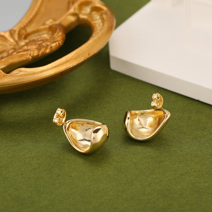 Aretes Cobre De Oro De 14K Pendientes Diseño Creativo Y Moderno