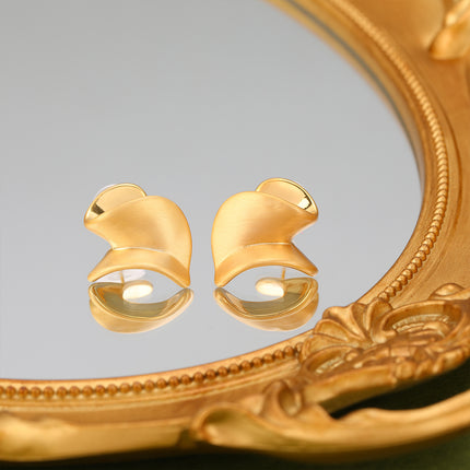 Aretes De Cobre En Forma Geométrica Irregular Estilo Metálico