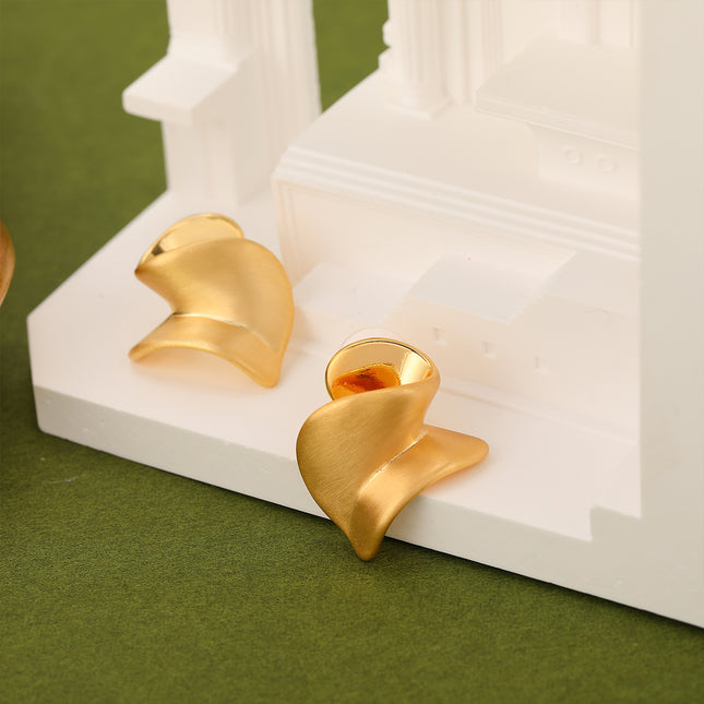 Aretes De Cobre En Forma Geométrica Irregular Estilo Metálico