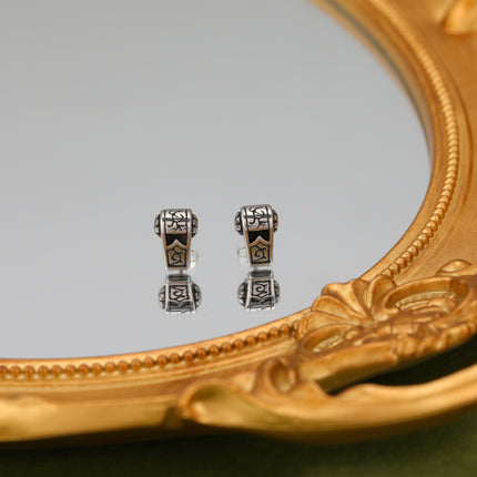Pendientes Con Diseño De Silbato Aretes Para Hombre De Acero Inoxidable Chapado En Plata