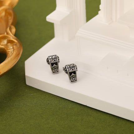 Pendientes Con Diseño De Silbato Aretes Para Hombre De Acero Inoxidable Chapado En Plata