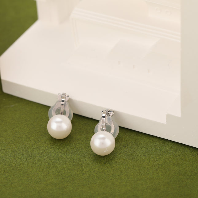 Aretes En La Oreja De Perla Sintética Ear Cuff Estilo Simple En Cobre