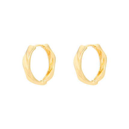Aretes De Cobre Con Diseño De Patrones Irregulares, Arracadas Estilo Chic