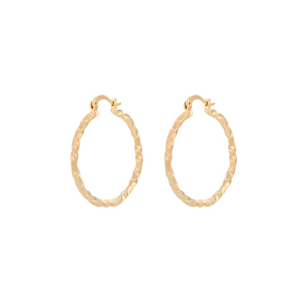 Aretes De Cobre Dorado Diseño De Aro Con Trenzado Elegante