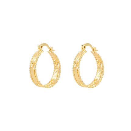 Aretes De Aro Dorados Elegantes Arracadas En Cobre Moda
