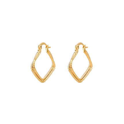 Aretes Arracadas De Cobre Dorados En Forma De Rombo, Estilo Moderno