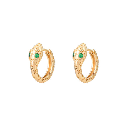 Aretes Arracadas Con Diseño De Serpiente En Cobre, Estilo Moderno