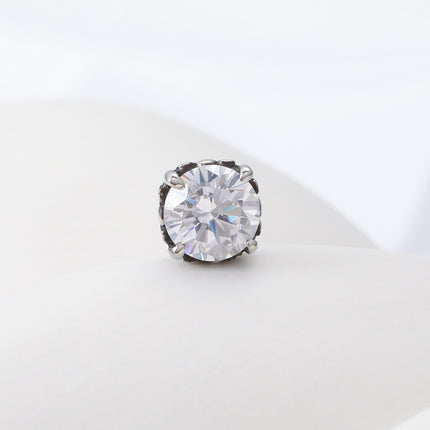Pendientes De Diamantes Zirconia En Garra Para Hombre De Acero Inoxidable