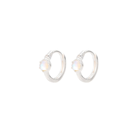 Pendientes Con Diseño De Aro Moderno Con Piedras De Colores En Plata S925
