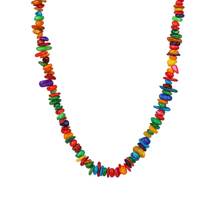 Collar De Cuentas De Grava Natural Transparente De Moda Casual Con Cadena Acero Inoxidable 316