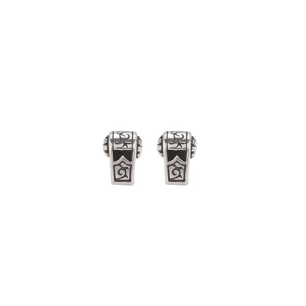Pendientes Con Diseño De Silbato Aretes Para Hombre De Acero Inoxidable Chapado En Plata