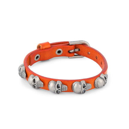Pulseras Artesanales De Hilo Con Cabeza De Calavera Y Cuerda De PU