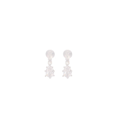 Pendientes Con Diseño De Gota De Agua  En Plata S925 Con Diamante