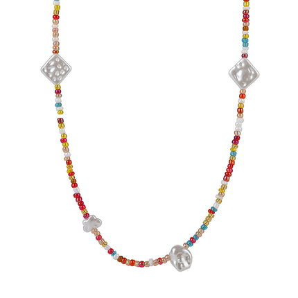Collar De Cadena De Accesorios De Cuentas De Concha Irregulares De Colores INS De Moda