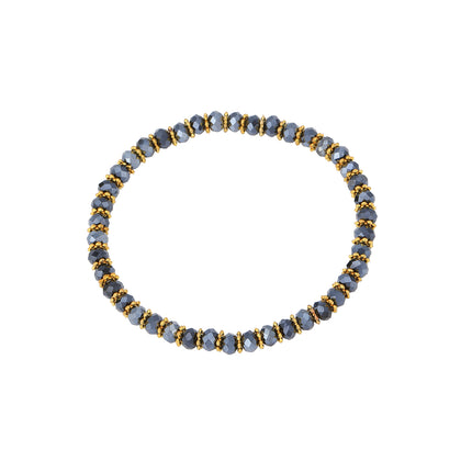 Pulsera De Cuentas Geométricas Negras De Cristal Estilo Bohemio