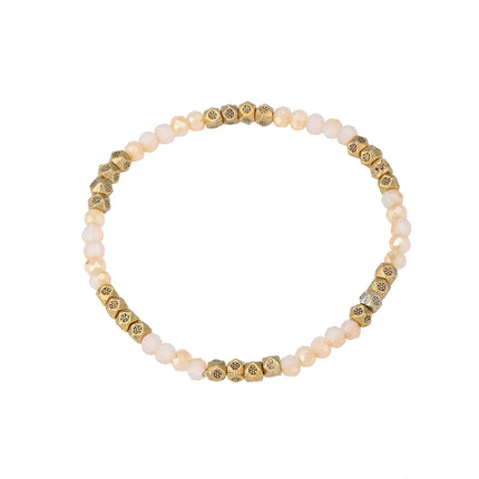 Pulsera De Cuentas De Cristal Y Aleación, Diseño Minimalista