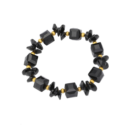 Pulsera Con Cuentas Geométricas De Cristal Y Estilo Retro En Aleación