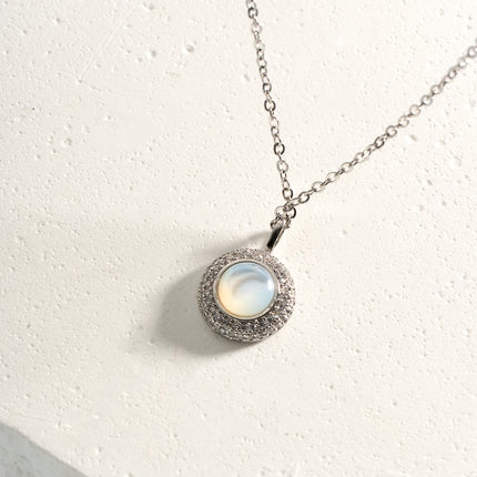 Collar De Cobre Diseño Circular Con Zirconitas, Elegante Y Sencillo