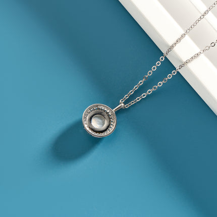 Collar De Cobre Diseño Circular Con Zirconitas, Elegante Y Sencillo
