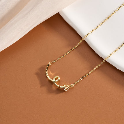 Collar En Dije Forma De Corazón Y Serpiente Incrustado Con Circonitas