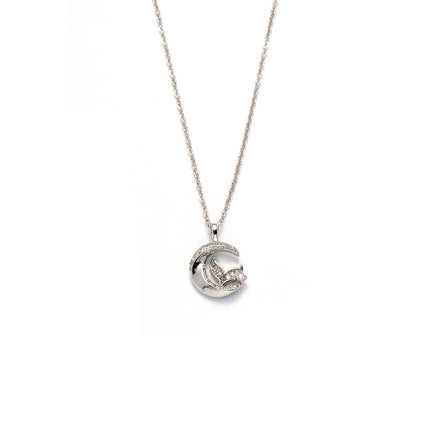Collar De Luna Con Colgante De Cola De Pez Y Circonitas Estilo Elegante