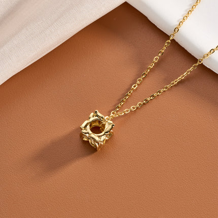 Collar En Dije De Geométrico Con Circonitas Estilo Elegante